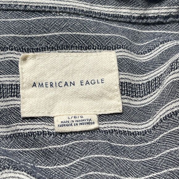 American Eagle Outfitters Button Up Top L Tie Front Oversized Lagenlook Slimming - Picture 8 of 9